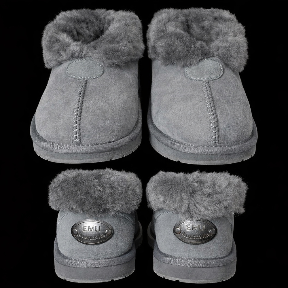 Women's Gray Shearling Lined Shoes